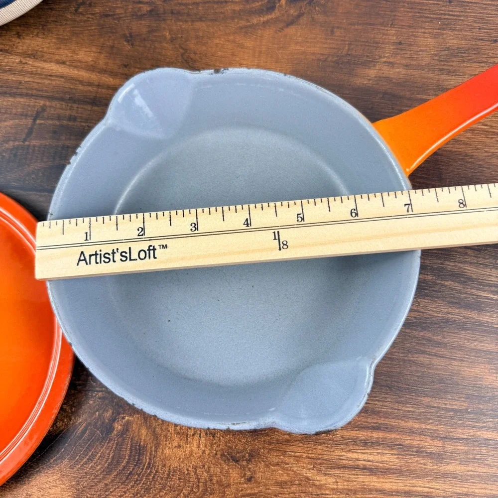 Descoware Enameled Cast Iron Covered Skillet Lid Orange, Made in Belgium